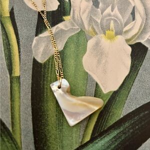 Chunky Mother of Pearl Heart Shaped Pendant - OOAK